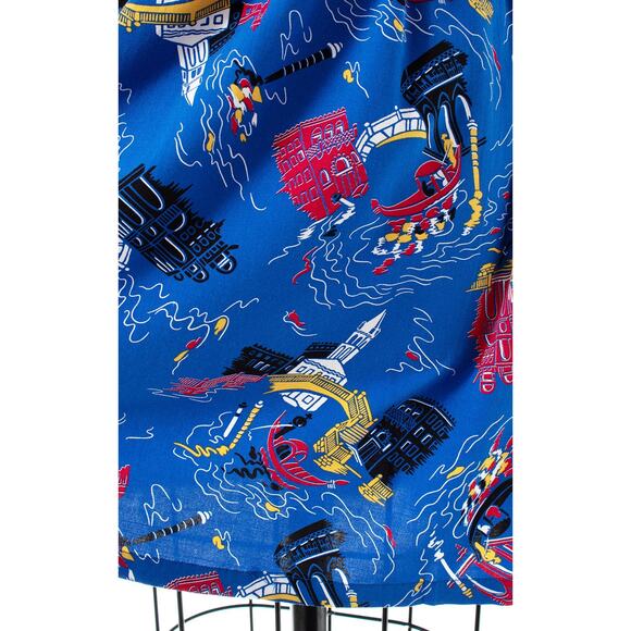 TRASHY DIVA Vintage Style Dress 1930s “Venice Nights” Italian Novelty Print Blue - Picture 9 of 10